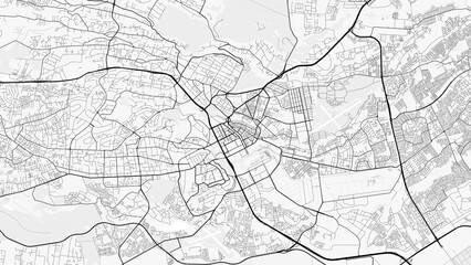 Nairobi City Map. Minimalist black and white line art poster for printing, wallpaper, wall art for home and office decor