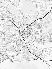 Nairobi City Map. Minimalist black and white line art poster for printing, wallpaper, wall art for home and office decor