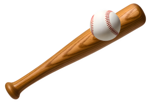 Bat Angled as if Hitting Ball on White Background – Studio Photo