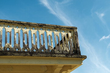 Old Yellow balcony railing with vintage design