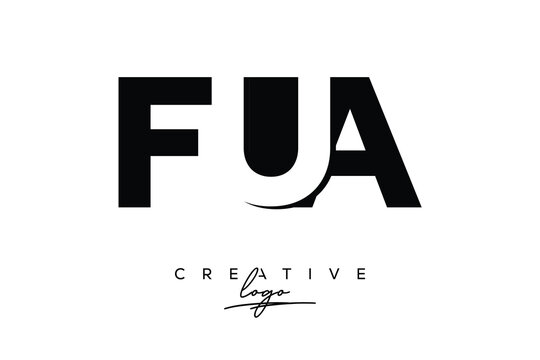 FUA Creative Minimalistic Negative Space Latter Logo with Modern Monogram for Branding and Business Letter mark Logo with Initial Letters Logo Design for Branding.	