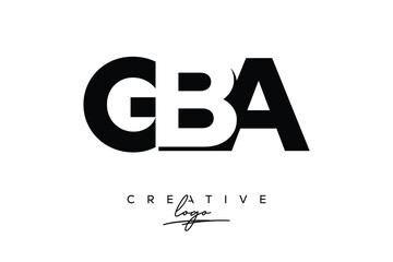 GBA Creative Minimalistic Negative Space Latter Logo with Modern Monogram for Branding and Business Letter mark Logo with Initial Letters Logo Design for Branding.	