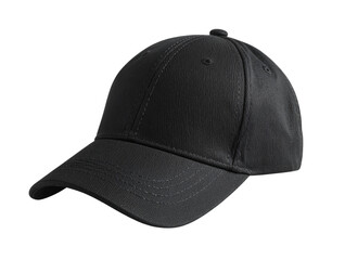Fototapeta premium Side Angle Black Baseball Cap, Modern Style, Transparent PNG Mockup