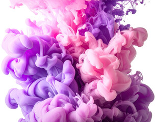 Abstract swirling colours of pink and purple ink
