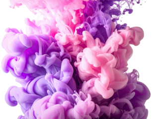 Abstract swirling colours of pink and purple ink