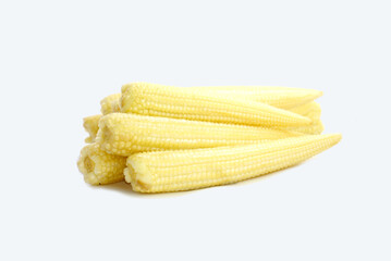 The young corn cobs are light yellow in color and can be cooked or eaten raw.