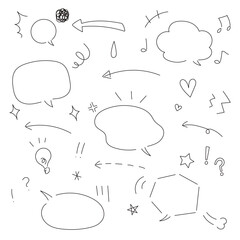 吹き出しと色々なリアクションのセット