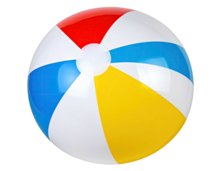 Vibrant beach ball with four color panels