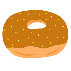 Cartoon Donut with Various Toppings