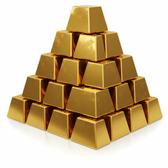A meticulously arranged pyramid of lustrous gold bars stands as a powerful symbol of economic prosperity, security, and valuable investment.