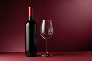 Red wine on a dark red background.