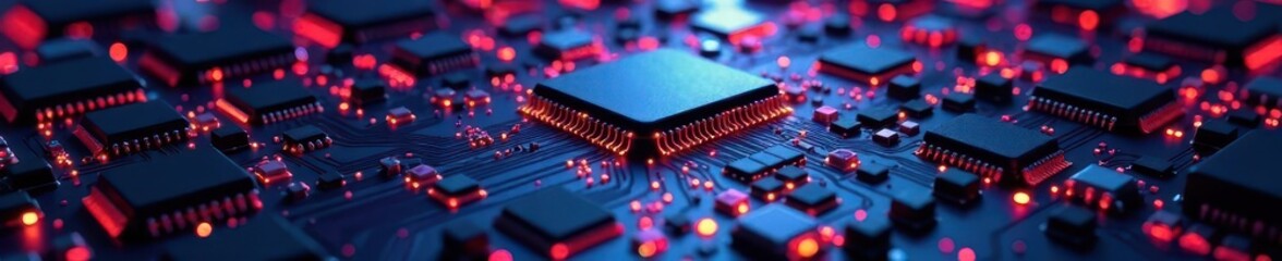 High-resolution image showcasing complex circuitry,  capacitor,  electronics