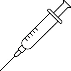 continuous line art medical syringe vector illustration on transparent