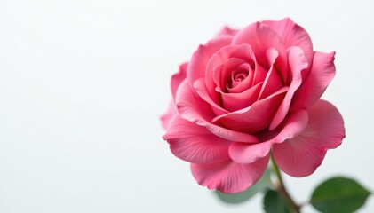 Stunning fresh rose, pure white background, easy cutout, bloom, botanical illustration, design