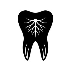 Tooth With Root Icon Vector Flat And Clean Look
