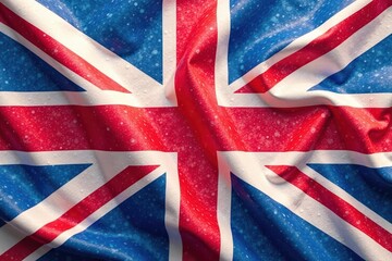 Vibrant watercolor Union Jack, flowing fabric effect, national, uk, image