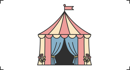 Circus tent vector illustration icon editable