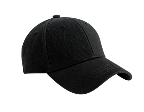 A dark gray, simple baseball cap angled to the right