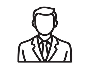 Modern Business Professional Icon in Elegant Clean Line Art