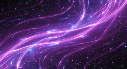 Fototapeta premium Intertwined glowing purple light streams in a futuristic space background