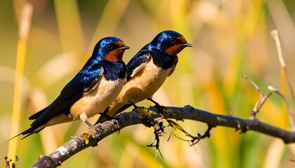 Two birds perched on a branch (1)
