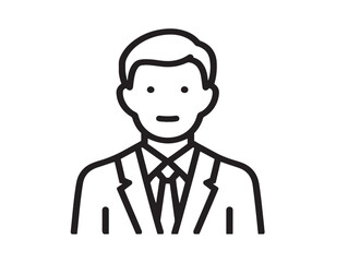 Business Owner Icon in Professional Minimal Elegant Line Artwork