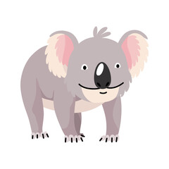 Cute cartoon koala bear isolated on white background