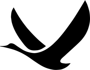 vector illustration of a flying swan
