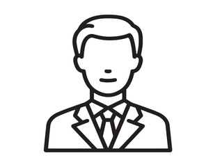 Creative Business Person Icon with Contemporary Minimal Line Artwork