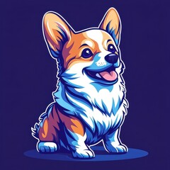 Welsh Corgi rendered in Morphism style, with smooth color gradients and a modern, sleek appearance that enhances its unique features.