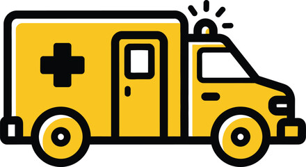 Ambulance Icon Yellow Emergency Medical Vehicle