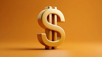 Golden Dollar Symbol: The iconic dollar symbol gleams against a rich background, a timeless emblem of wealth, finance, and global commerce. 