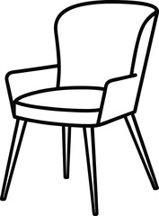 chair minimalist outline elegant furniture line design