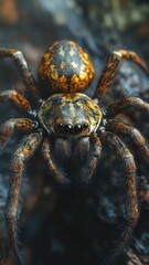 A spider with a detailed textured pattern, highlighting its intricate surface and natural features.
