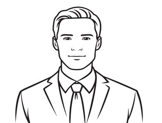 Business Portrait Icon in Minimal Professional Elegant Vector Artwork