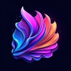 Shellfish rendered in Morphism style, with smooth gradients and abstract, colorful shapes enhancing its natural form.