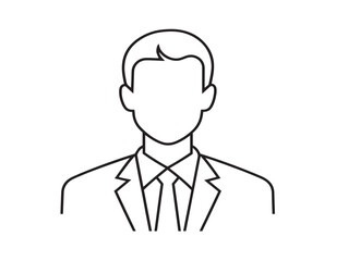 Modern Business Portrait Symbol in Stylish Clean Line Illustration