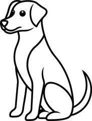 dog sitting pose thin stroke minimalist line sketch
