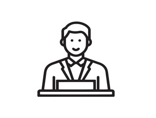 Abstract Business Training Symbol in Professional Clean Vector Line Art