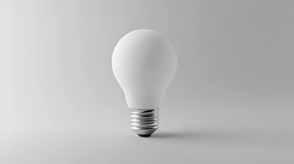 Elegant Light Bulb Design Casting Shadow on Flat Surface with Gradient Background