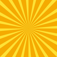 Sunburst Effect with Radiating Lines in Orange and Yellow Vector Illustration Cartoon Comic Style