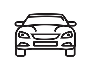 Car finance line art icon representing secure automobile investment plan