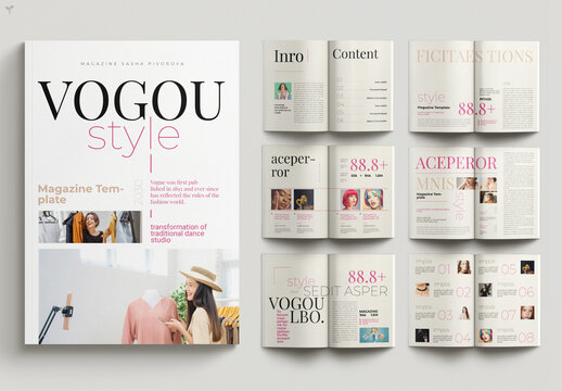 Fashion Magazine Layout Elegant Contemporary Style Image