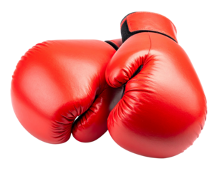 Professional Boxing Gloves in Red – Combat Sports Equipment Isolated for Graphic Use