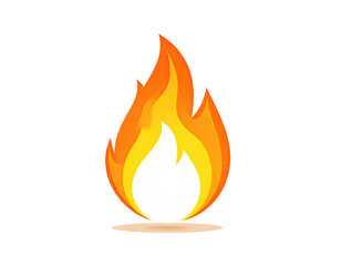 Cartoon depiction of a single flame rising from a small, light-colored base