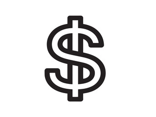 Modern dollar sign illustration in clean vector line artwork