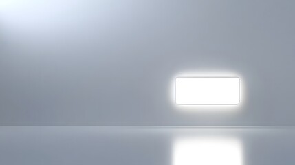 Minimalist Lamp with Soft Glow on Smooth Surface Against Muted Gray Background