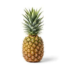 Obraz premium Fresh ripe pineapple isolated on white, tropical fruit, healthy eating, vibrant summer produce concept