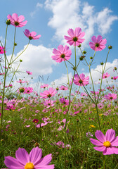 [Generative AI] 핑크 코스모스 꽃밭