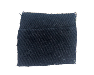 Denim surface pieces  isolated on white background.